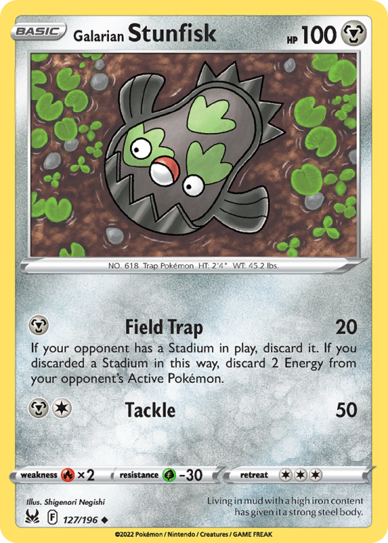 Galarian Stunfisk 127/196 Sword & Shield Lost Origin
