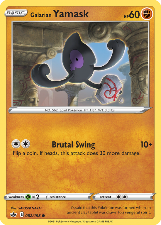 Galarian Yamask 82/198 Sword & Shield Chilling Reign