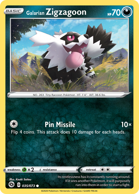 Galarian Zigzagoon 35/73 Sword & Shield Champion's Path