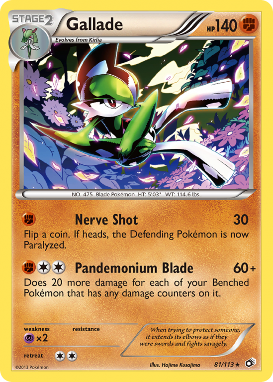 Gallade 81/113 Black & White Legendary Treasures
