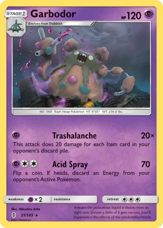 Garbodor 51/145 Sun & Moon Guardians Rising