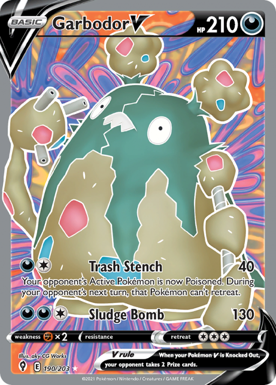 Garbodor V 190/203 Sword & Shield Evolving Skies