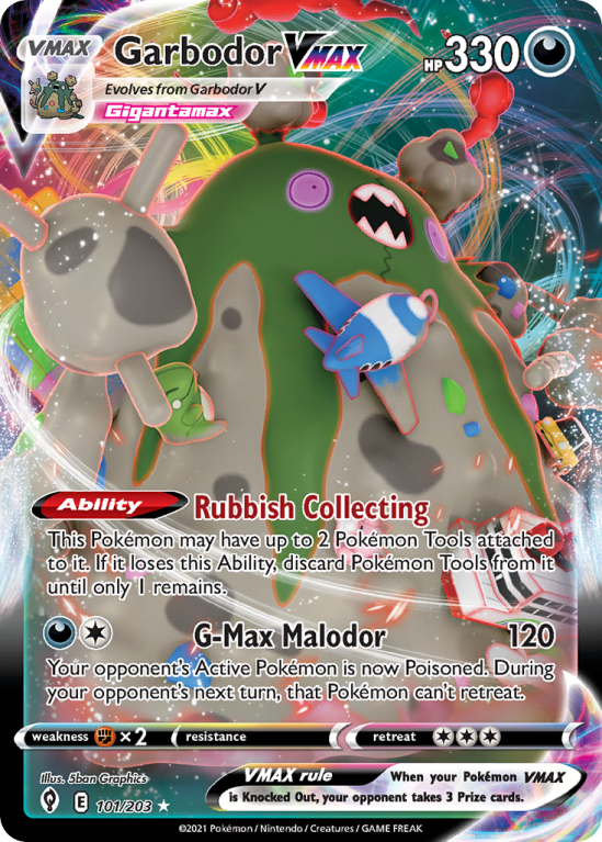 Garbodor VMAX 101/203 Sword & Shield Evolving Skies