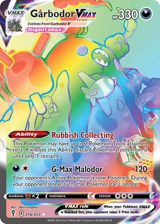Garbodor VMAX 216/203 Sword & Shield Evolving Skies