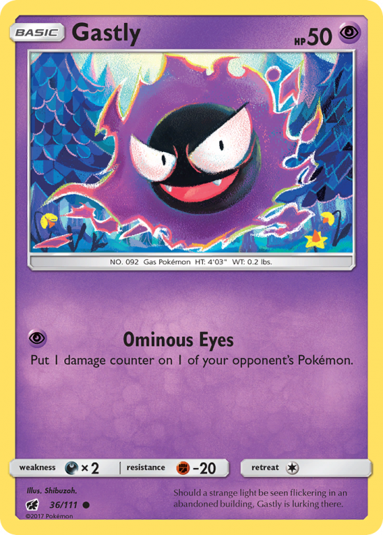 Gastly 36/111 Sun & Moon Crimson Invasion