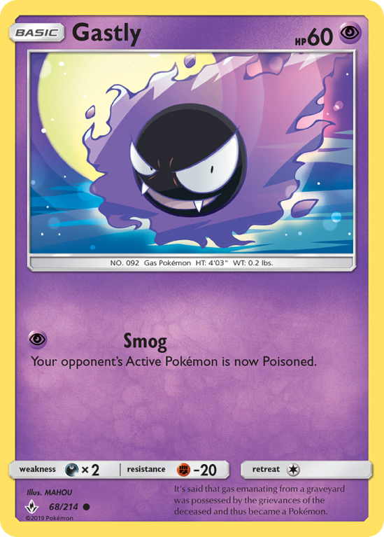 Gastly 68/214 Sun & Moon Unbroken Bonds