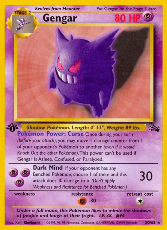 Gengar 20/62 Base Fossil