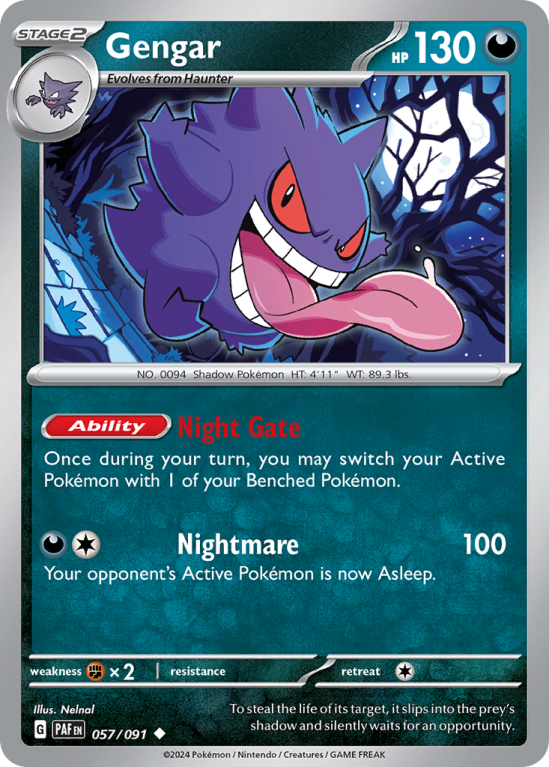 Gengar 57/91 Scarlet & Violet Paldean Fates