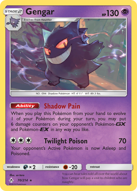 Gengar 70/214 Sun & Moon Unbroken Bonds