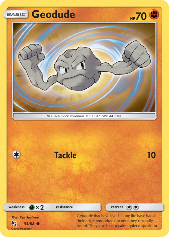 Geodude 33/68 Sun & Moon Hidden Fates