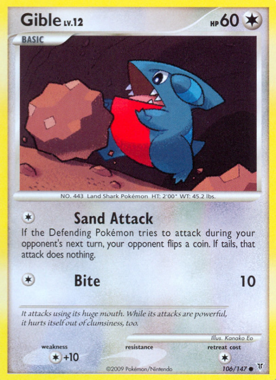 Gible 106/147 Platinum Supreme Victors