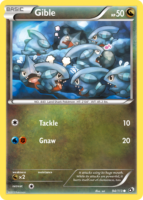 Gible 94/113 Black & White Legendary Treasures