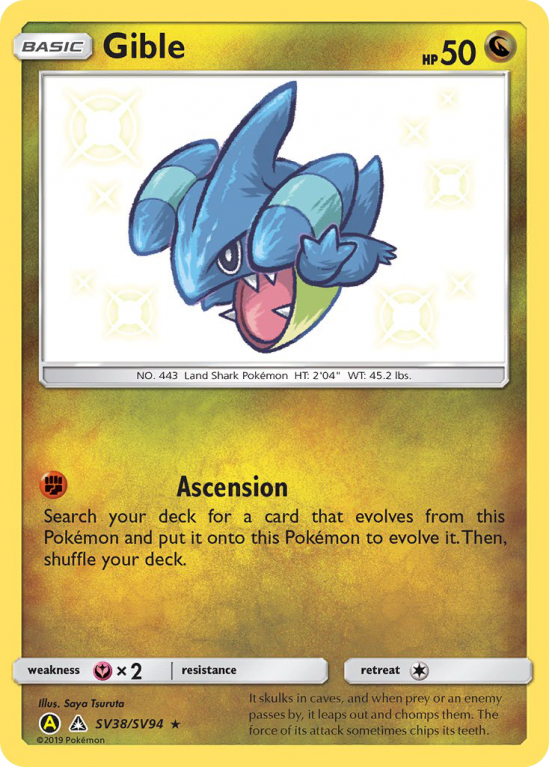 Gible SV38/94 Sun & Moon Shiny Vault