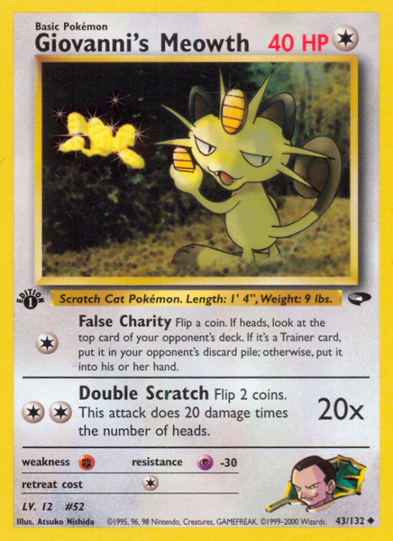 Giovanni's Meowth 43/132 Gym Gym Challenge
