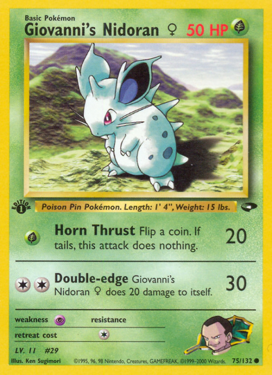 Giovanni's Nidoran ♀ 75/132 Gym Gym Challenge