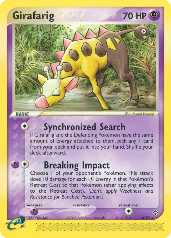 Girafarig 16/97 EX Dragon