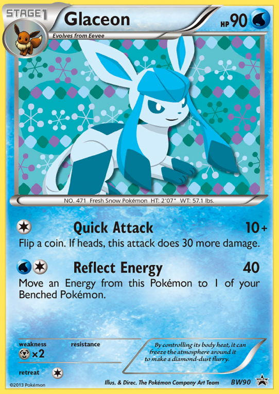 Glaceon BW90/101 Black & White BW Black Star Promos
