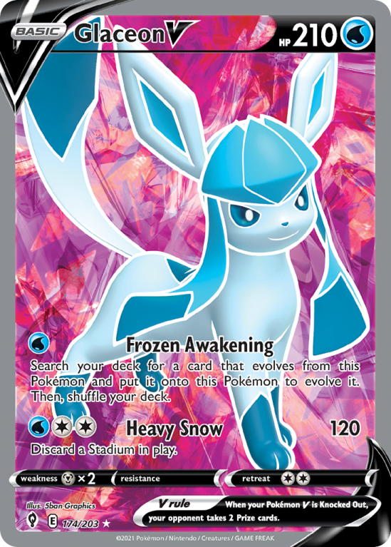Glaceon V 174/203 Sword & Shield Evolving Skies