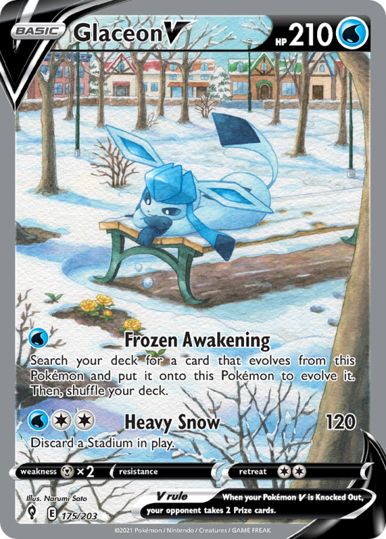 Glaceon V 175/203 Sword & Shield Evolving Skies