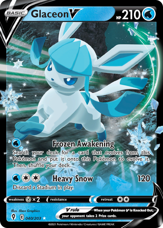 Glaceon V 40/203 Sword & Shield Evolving Skies