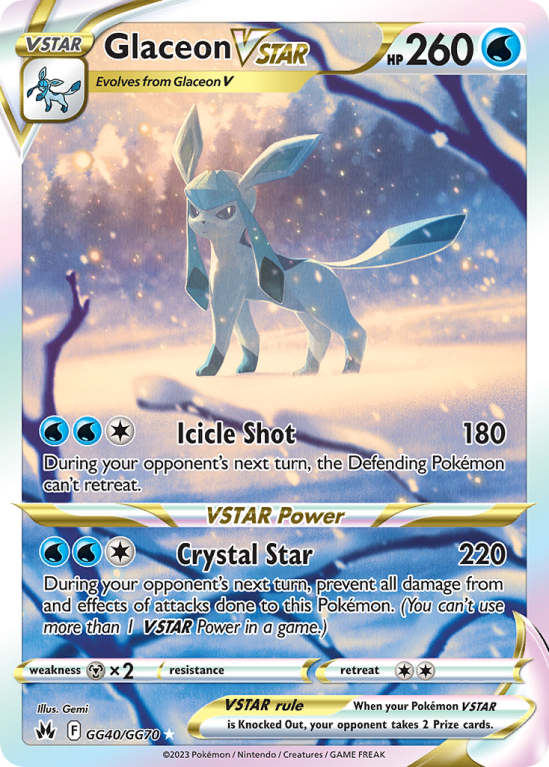 Glaceon VSTAR GG40/70 Sword & Shield Crown Zenith Galarian Gallery