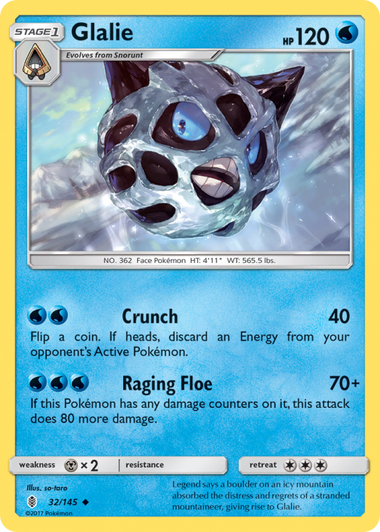 Glalie 32/145 Sun & Moon Guardians Rising