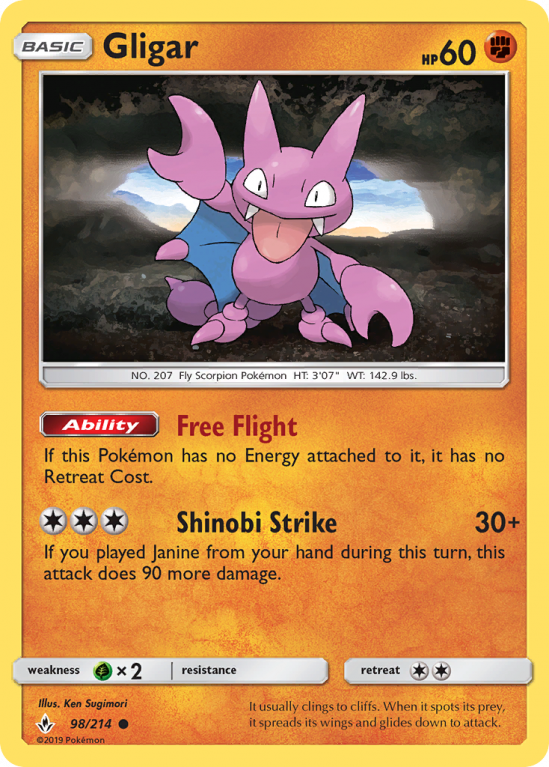 Gligar 98/214 Sun & Moon Unbroken Bonds