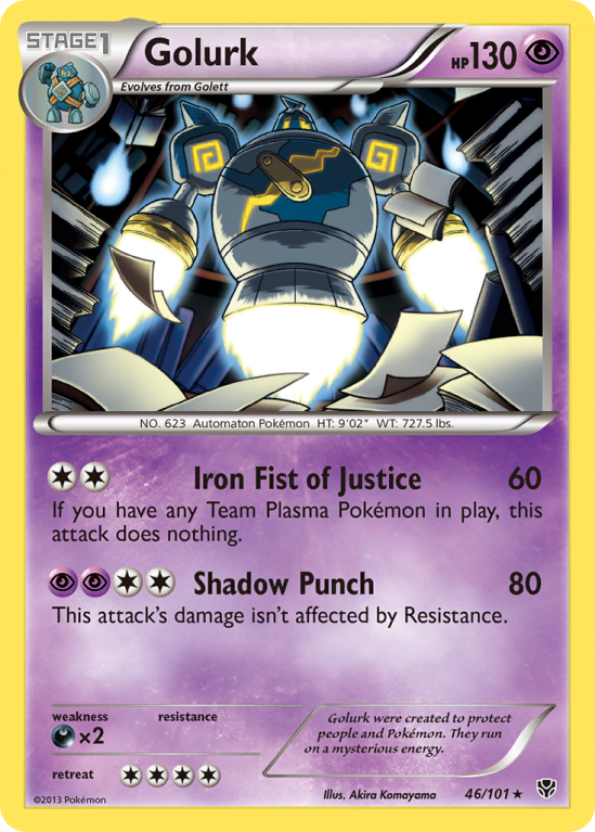 Golurk 46/101 Black & White Plasma Blast