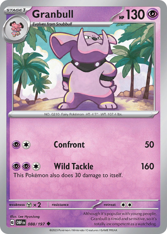 Granbull 88/197 Scarlet & Violet Obsidian Flames