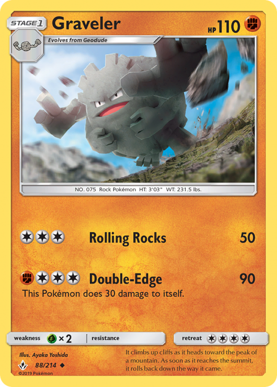 Graveler 88/214 Sun & Moon Unbroken Bonds