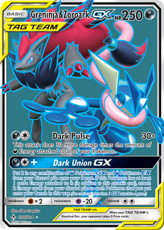 Greninja & Zoroark-GX 200/214 Sun & Moon Unbroken Bonds
