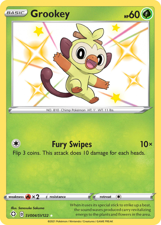 Grookey SV004/122 Sword & Shield Shiny Vault