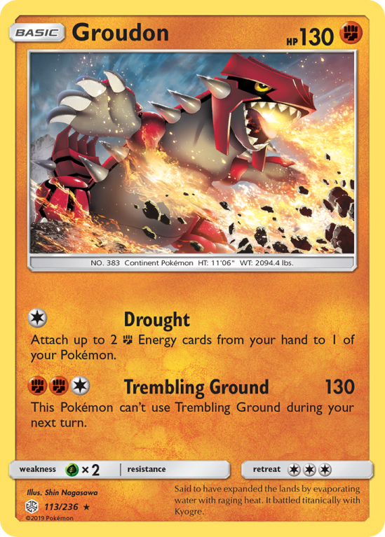 Groudon 113/236 Sun & Moon Cosmic Eclipse