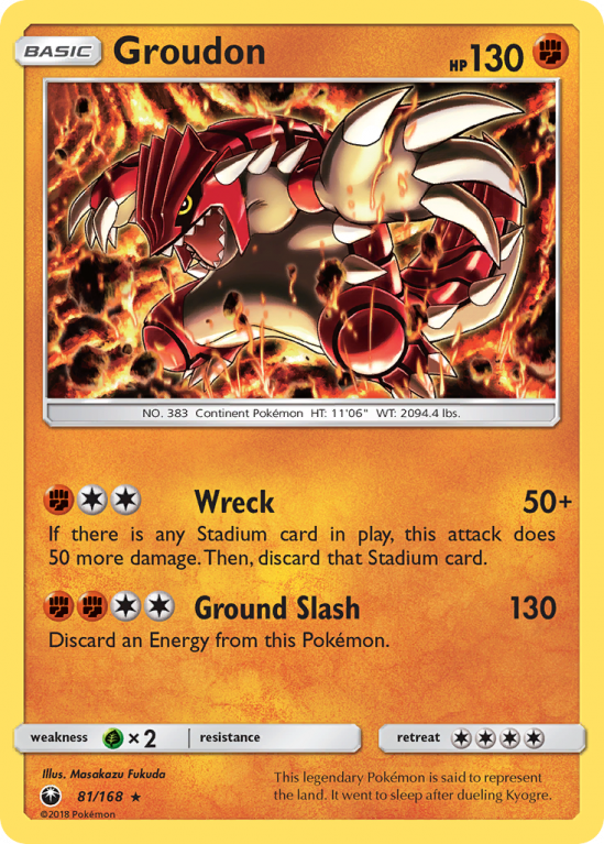 Groudon 81/168 Sun & Moon Celestial Storm