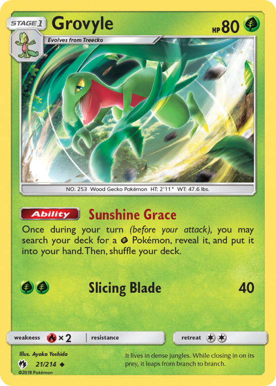 Grovyle 21/214 Sun & Moon Lost Thunder