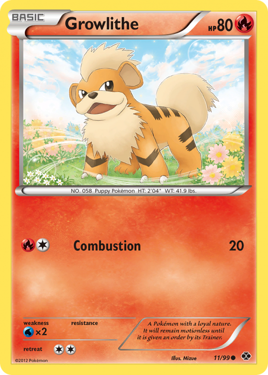 Growlithe 11/99 Black & White Next Destinies