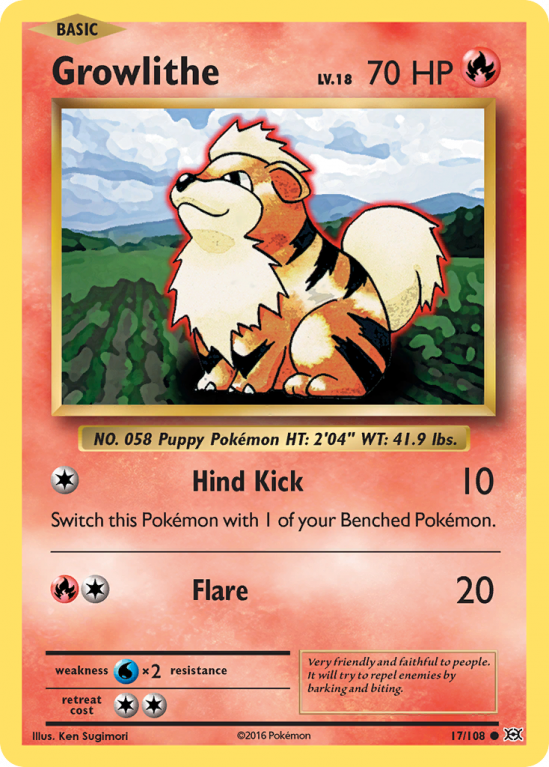 Growlithe 17/108 XY Evolutions