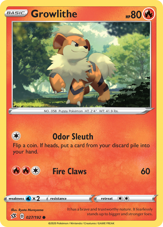Growlithe 27/192 Sword & Shield Rebel Clash