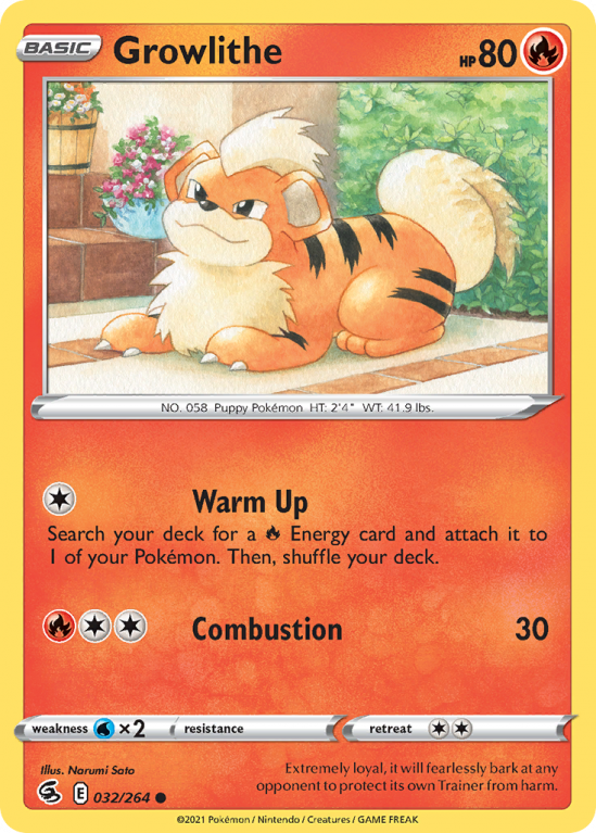 Growlithe 32/264 Sword & Shield Fusion Strike