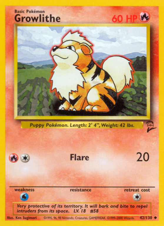 Growlithe 42/130 Base Base Set 2