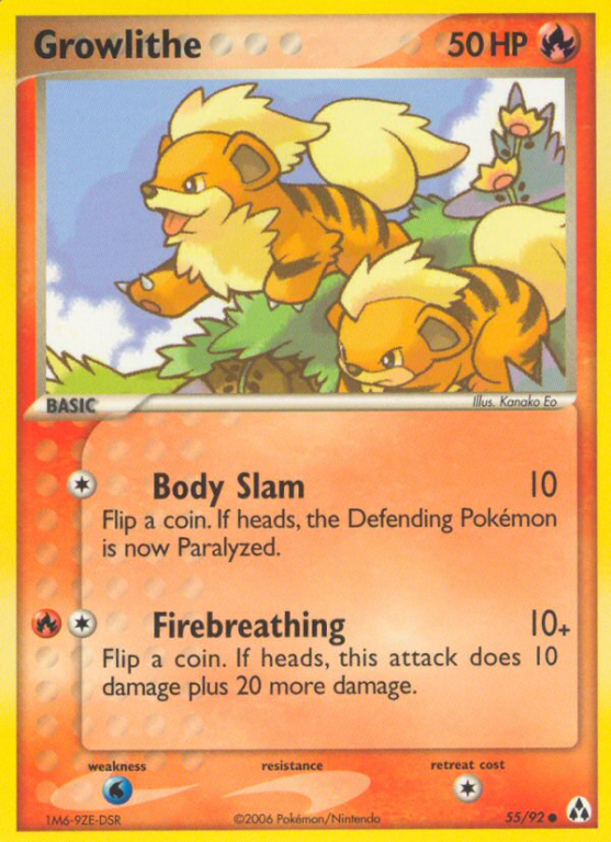 Growlithe 55/92 EX Legend Maker