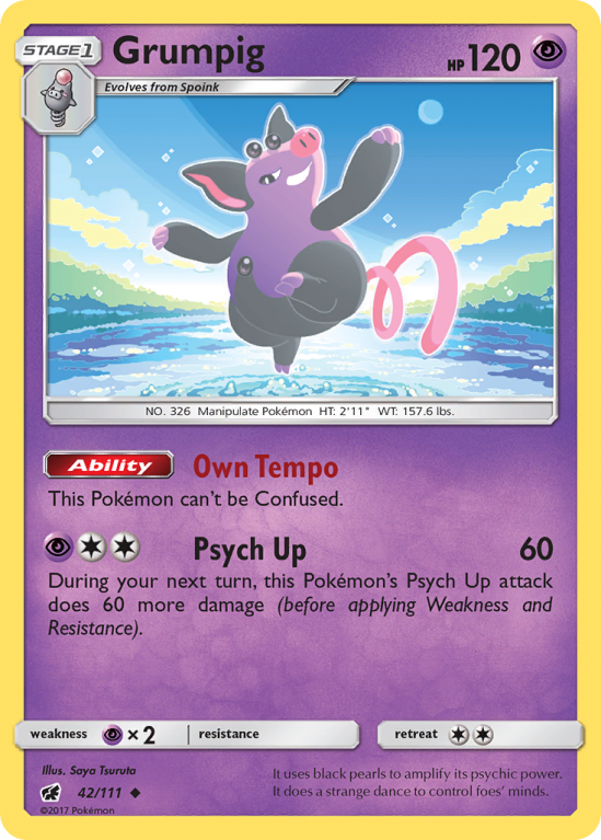 Grumpig 42/111 Sun & Moon Crimson Invasion