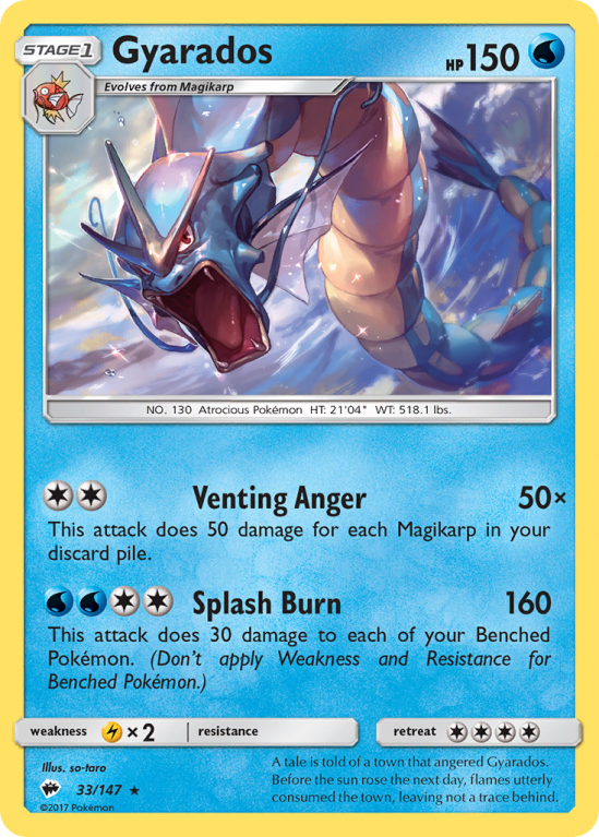Gyarados 33/147 Sun & Moon Burning Shadows