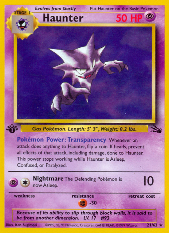 Haunter 21/62 Base Fossil