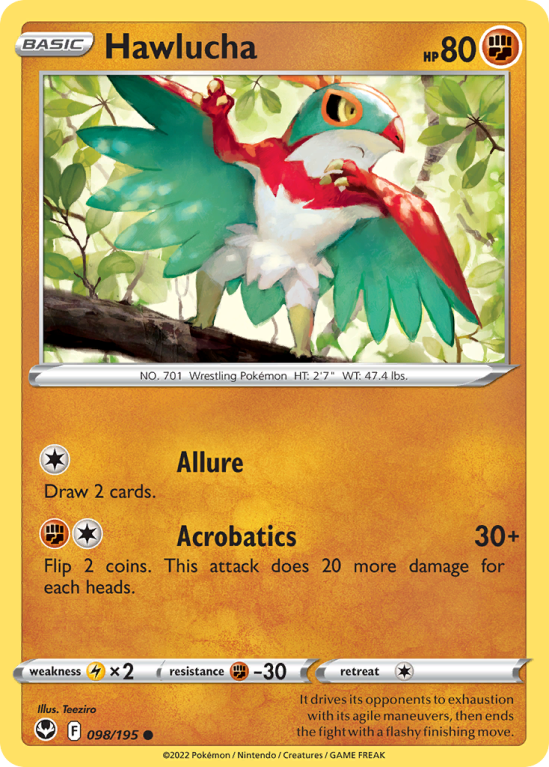 Hawlucha 98/195 Sword & Shield Silver Tempest