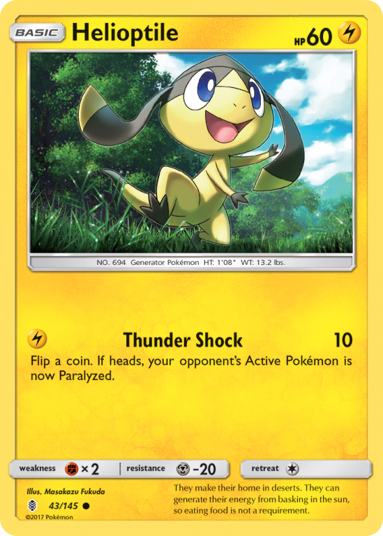Helioptile 43/145 Sun & Moon Guardians Rising