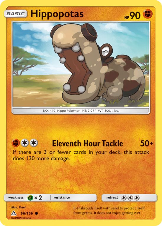 Hippopotas 68/156 Sun & Moon Ultra Prism