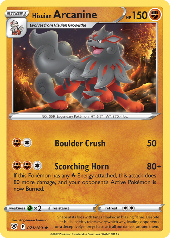 Hisuian Arcanine 71/189 Sword & Shield Astral Radiance