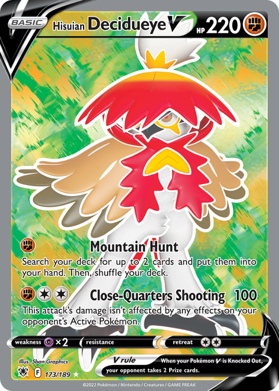 Hisuian Decidueye V 173/189 Sword & Shield Astral Radiance