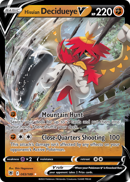 Hisuian Decidueye V 83/189 Sword & Shield Astral Radiance